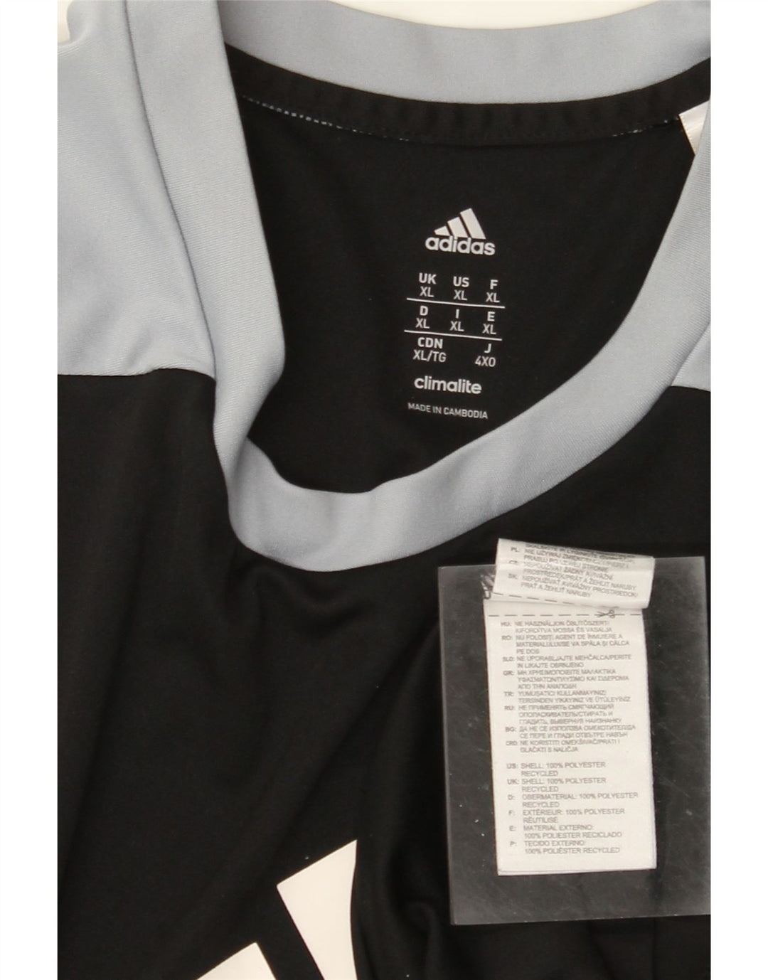 Ανδρικό γραφικό μπλουζάκι ADIDAS Climalite Top XL Μαύρο πολύχρωμο πολυεστέρα