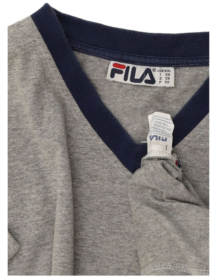 Ανδρικό T-Shirt Fila Top 2XL Γκρι βαμβακερό