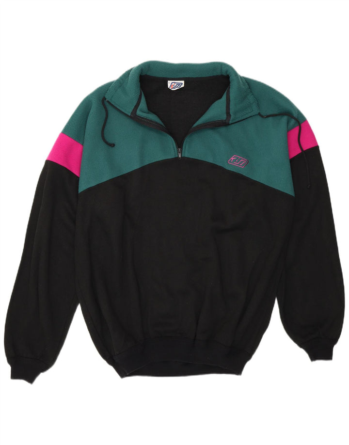 KISS Ανδρικό φλις φούτερ Jumper XL Μαύρο Colourblock Βαμβακερό