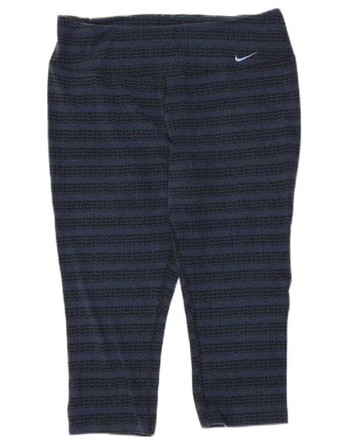 Γυναικεία κολάν NIKE Dri Fit Capri UK 14 Large Navy Blue ριγέ βαμβακερά