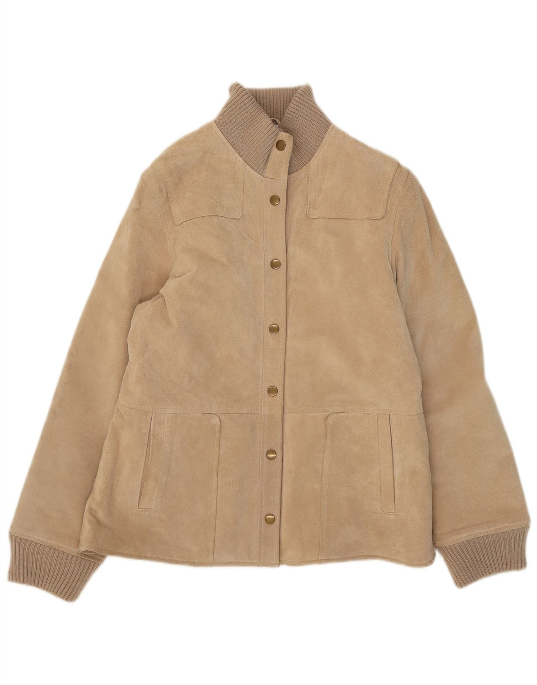 Castro Γυναικείο Suede Bomber Jacket UK 14 Large Beige Leather