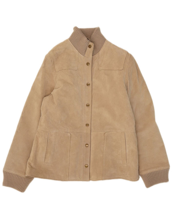 Castro Γυναικείο Suede Bomber Jacket UK 14 Large Beige Leather