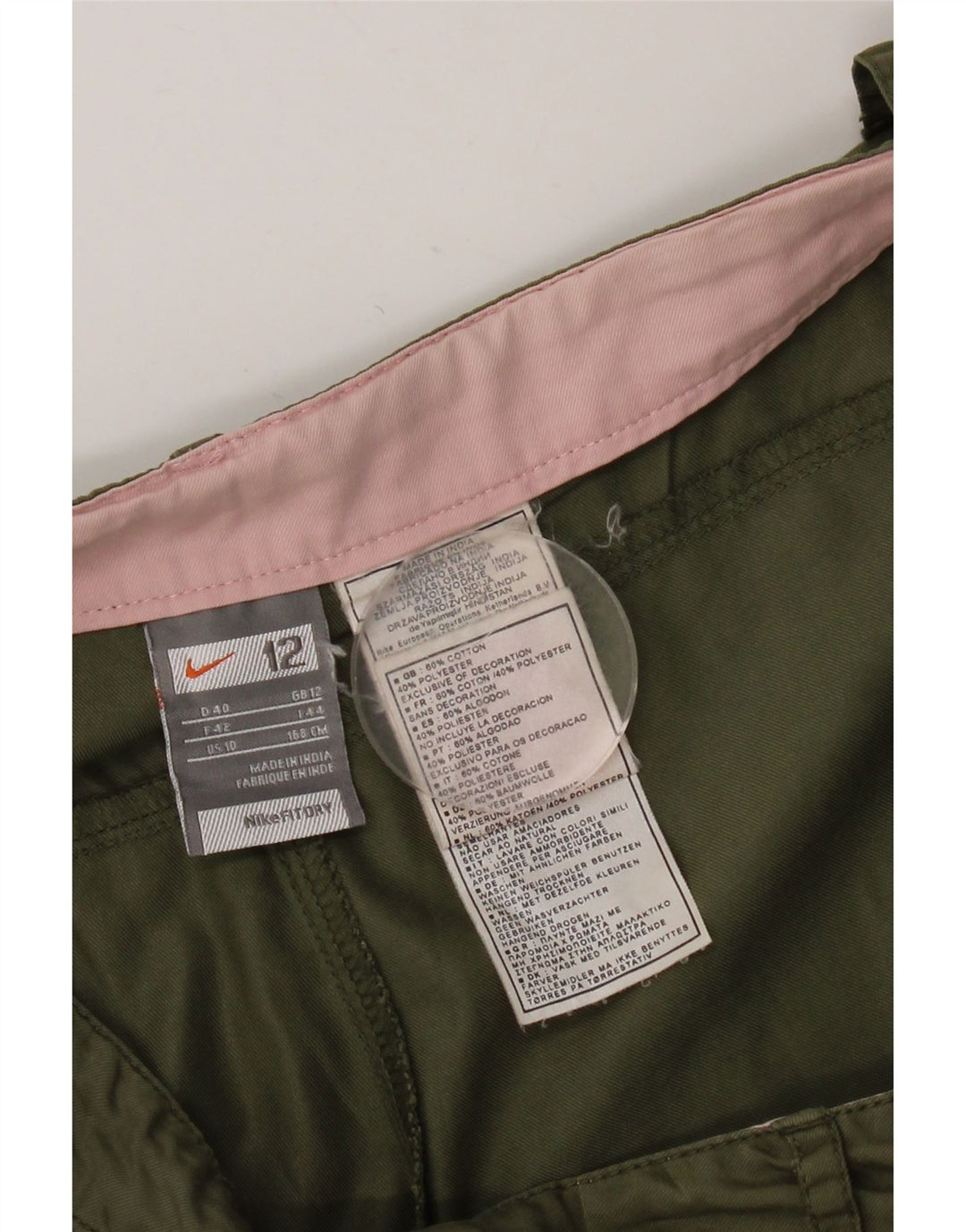 Γυναικείο σορτς chino Nike UK 12 Medium W32 από βαμβακερό χακί