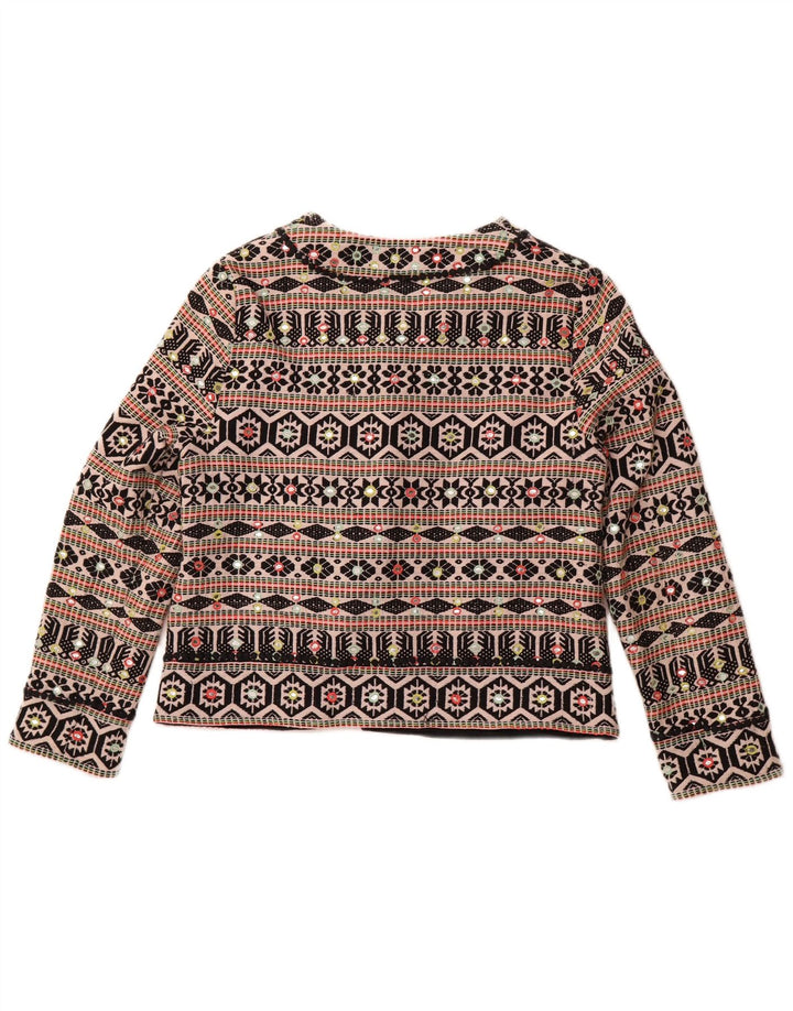 MONSOON Γυναικείο ανοιχτό μπουφάν Bolero UK 18 XL Μαύρο γεωμετρικό βαμβακερό