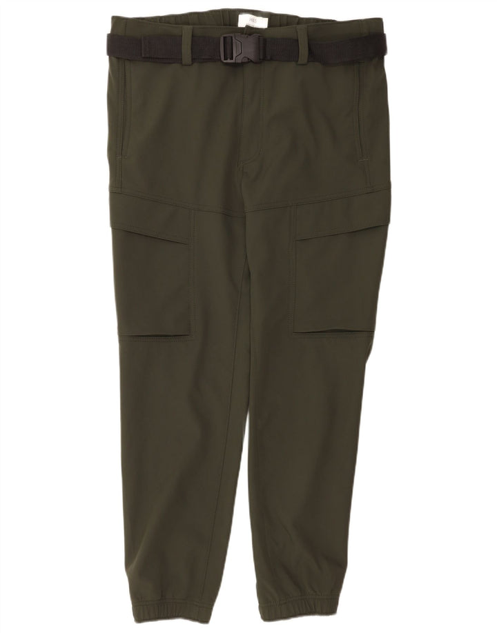 Marks & Spencer Ανδρικό ίσιο παντελόνι Cargo W36 L31 Khaki Polyester
