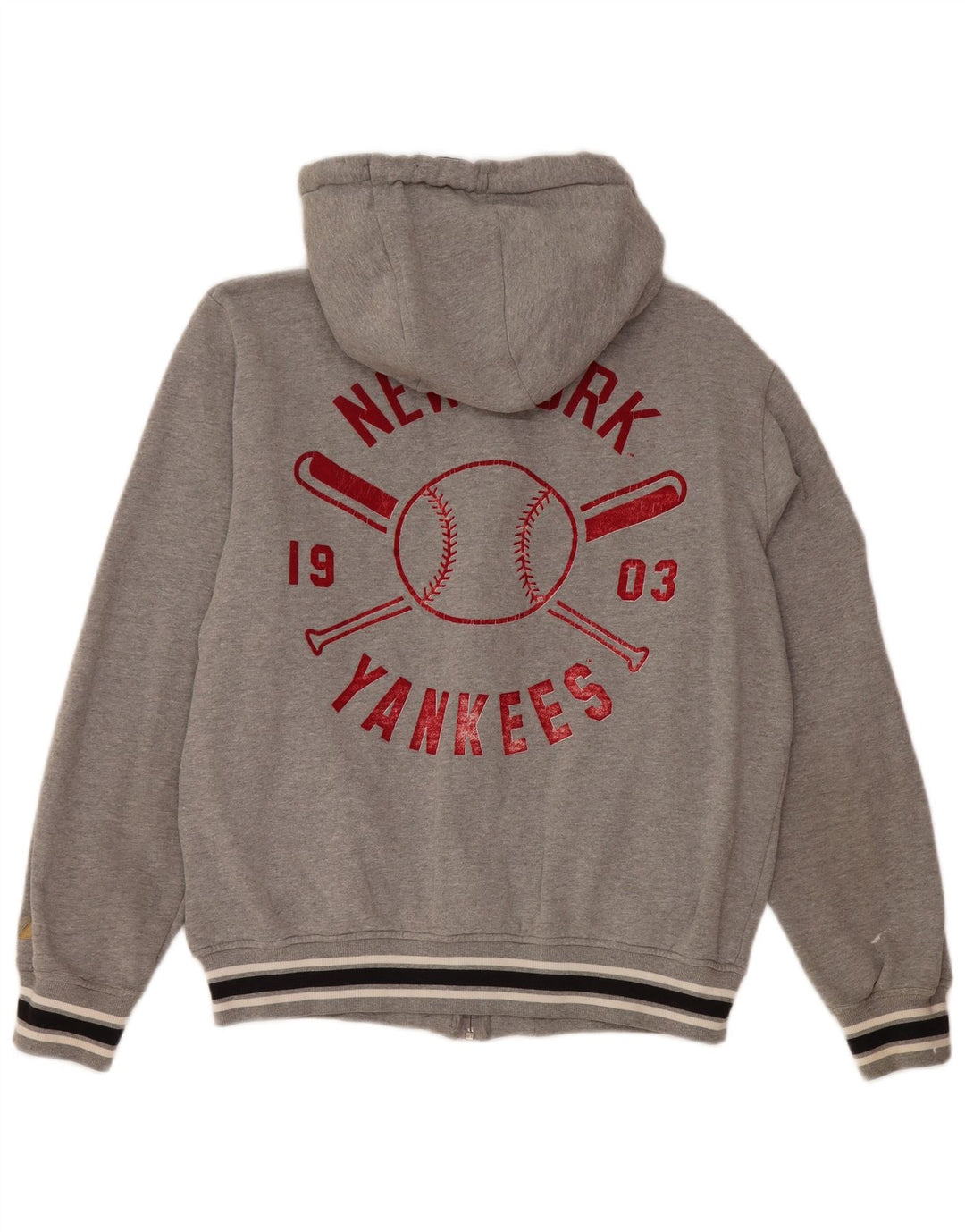 MAJESTIC Γυναικείο πουλόβερ New York Yankees Zip Hoodie UK 14 Medium Grey