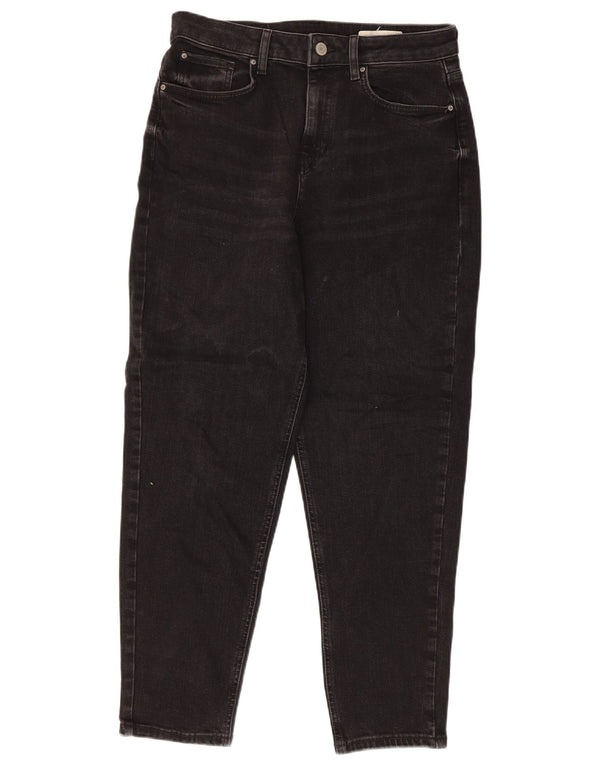 Marks & Spencer Γυναικεία Mom Tapered Jeans UK 12 Medium W30 L27 Black