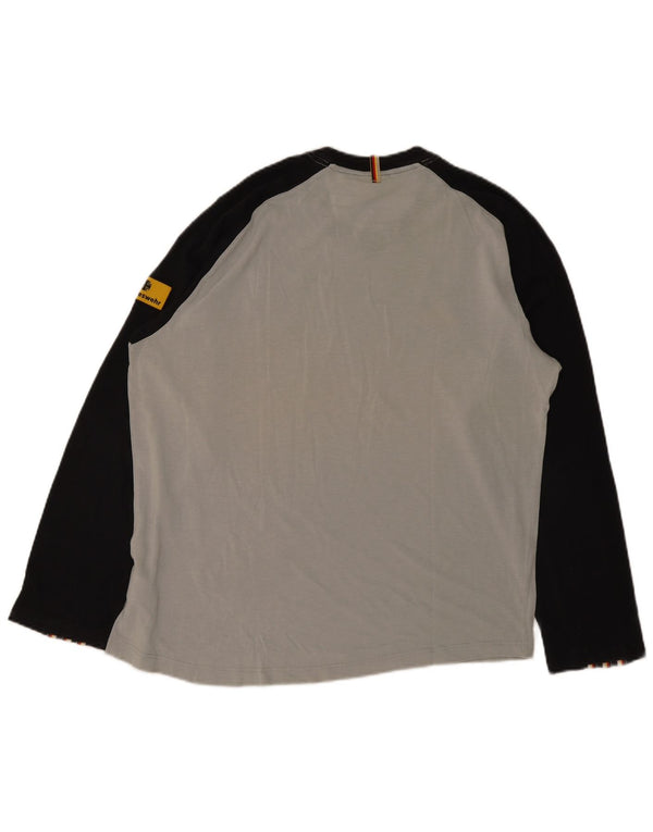 Adidas Ανδρικό γραφικό τοπ μακρυμάνικο UK 44/46 Large Grey Colourblock Modal