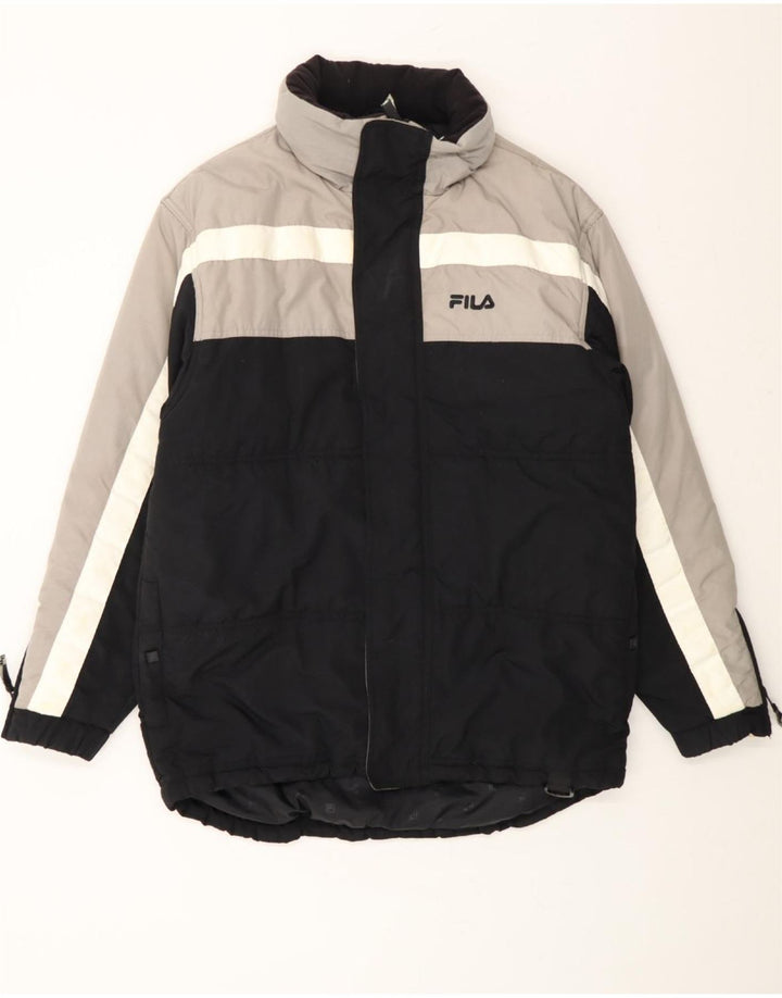 Ανδρικό μπουφάν FILA με επένδυση UK 38 Medium Black Colorblock Polyamide