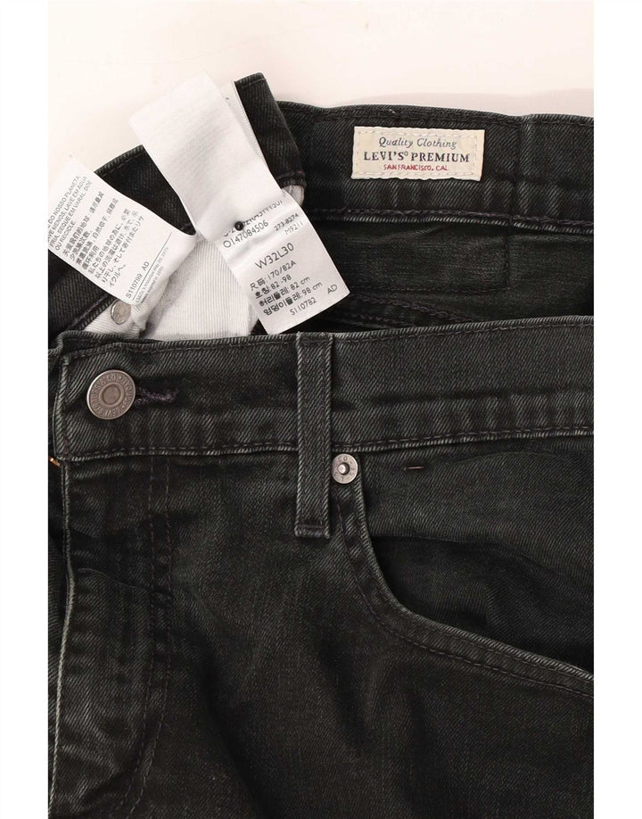 Levi's Mens 511 Slim Jeans W32 L30 Μαύρο βαμβακερό