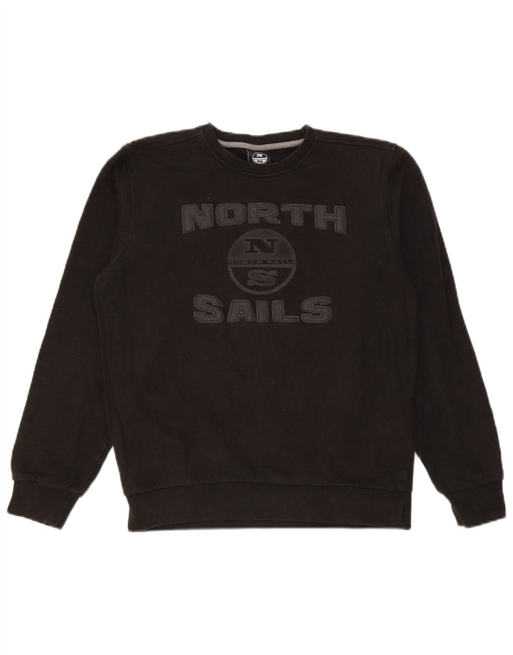 Γραφικό Φούτερ North Sails Boys Jumper 13-14 ετών Μαύρο βαμβακερό