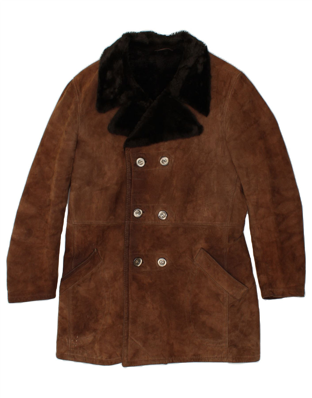 VINTAGE Γυναικείο Παλτό Shearling IT 52 2XL Καφέ