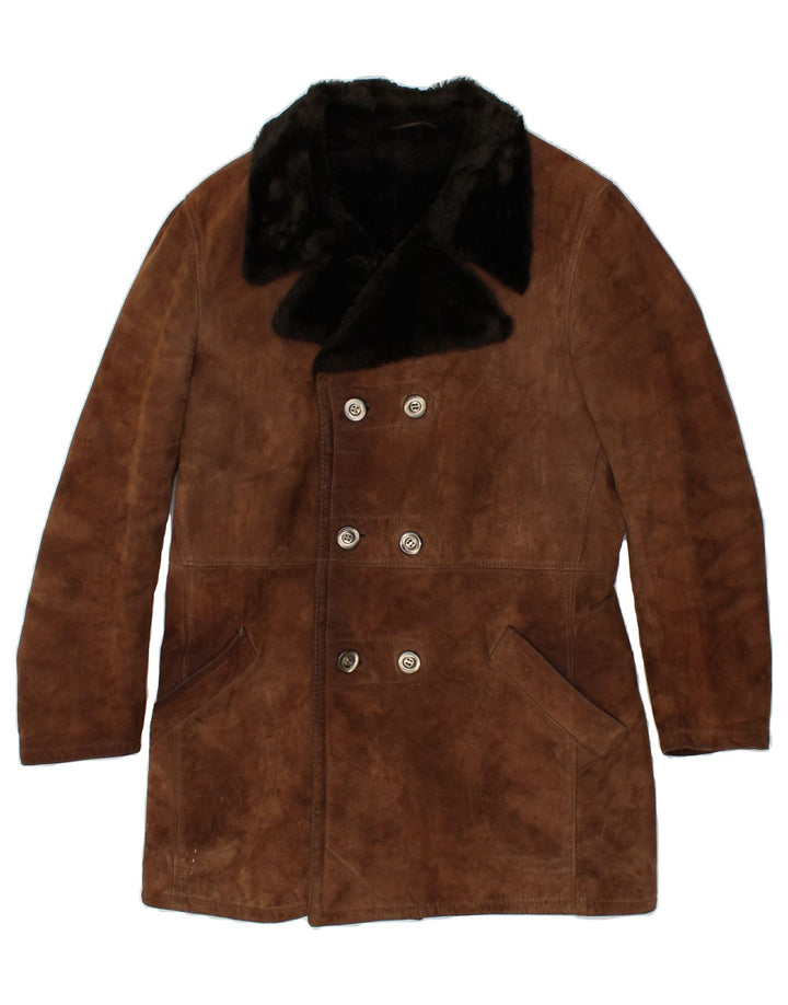 VINTAGE Γυναικείο Παλτό Shearling IT 52 2XL Καφέ