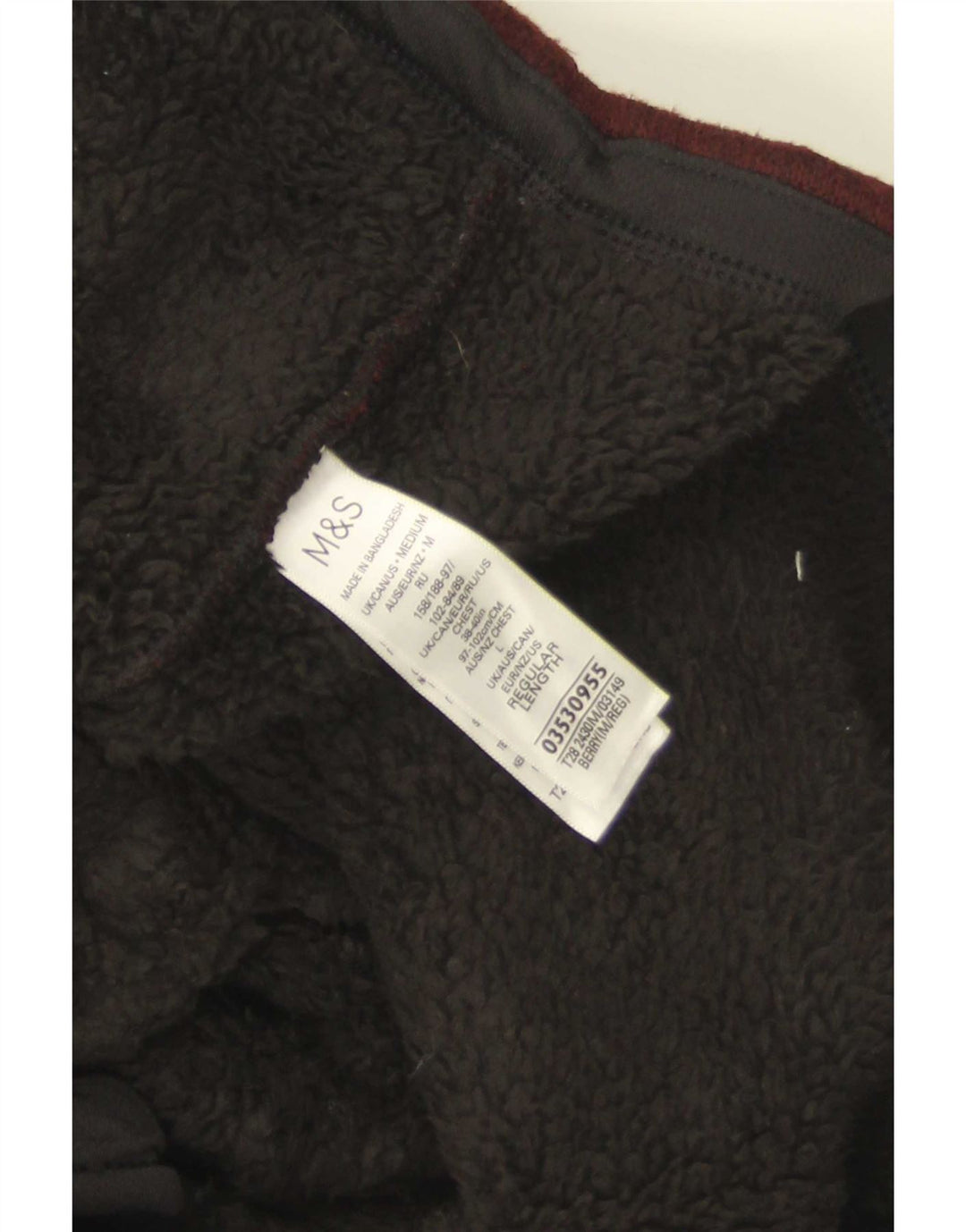 Marks & Spencer Ανδρική φόρμα φόρμας Sherpa Μπουφάν με μεσαίο μπορντό πολυεστέρα
