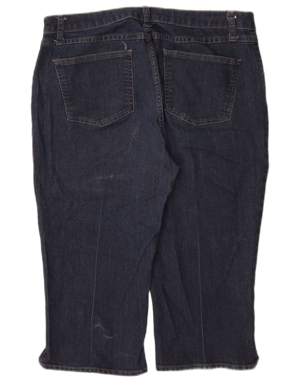 LEE Womens Riders Ψηλόμεσο Capri Jeans US 14 Large W34 L19 Navy Blue