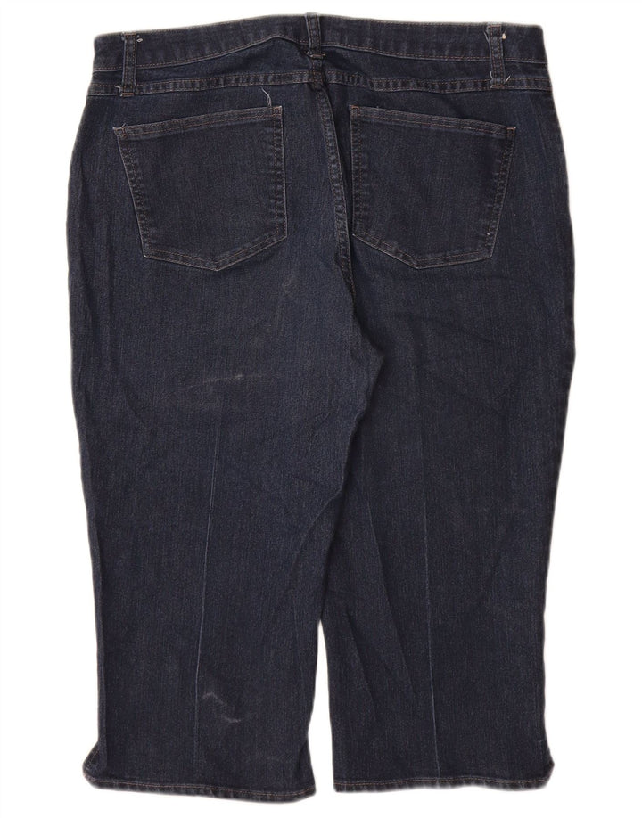 LEE Womens Riders Ψηλόμεσο Capri Jeans US 14 Large W34 L19 Navy Blue