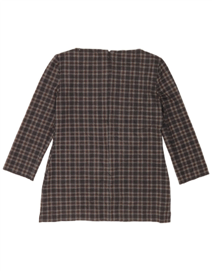 Marks & Spencer Γυναικεία μπλούζα 3/4 μανίκια τοπ UK 8 Small Grey Check