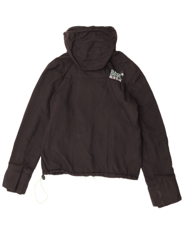 Superdry Γυναικείο Windcheater Hooded Windbreaker Jacket UK 14 Medium Black