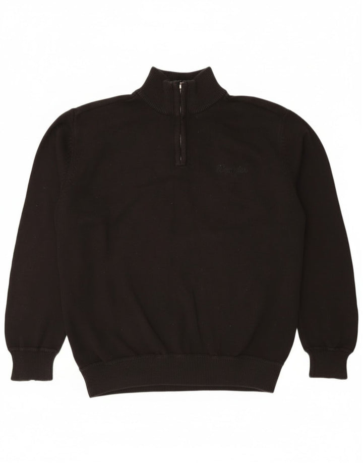 Ανδρικό πουλόβερ με φερμουάρ Wrangler XL μαύρο βαμβακερό