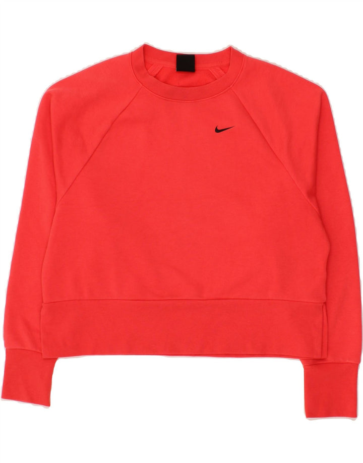 NIKE Womens Dri Fit Oversized Crop Sweatshirt Jumper UK 10 Small Red Vintage Nike and Second-Hand Nike from Messina Hembry 