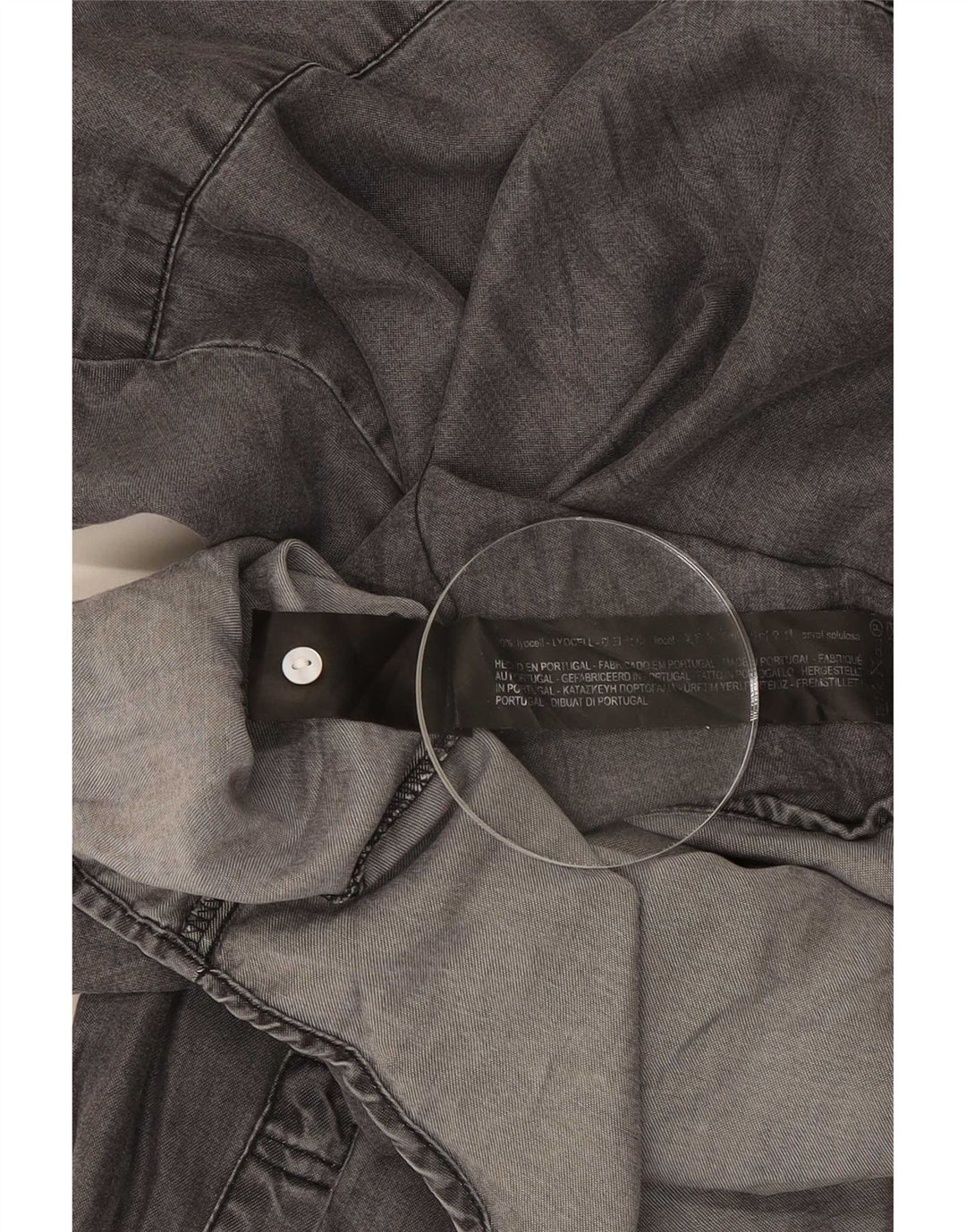 Zara Γυναικείο πουλόβερ με μανίκια 3/4 UK 16 Large Grey Lyocell