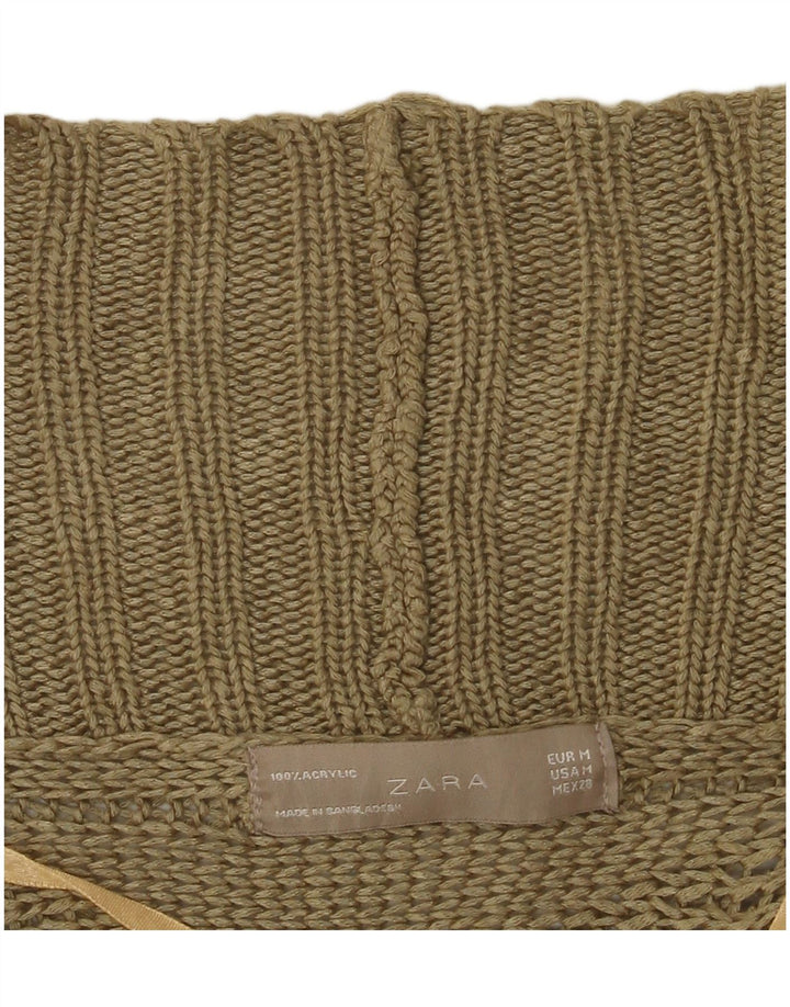 Zara Γυναικείο πουλόβερ Poncho Cardigan Batwing UK 14 Medium Khaki