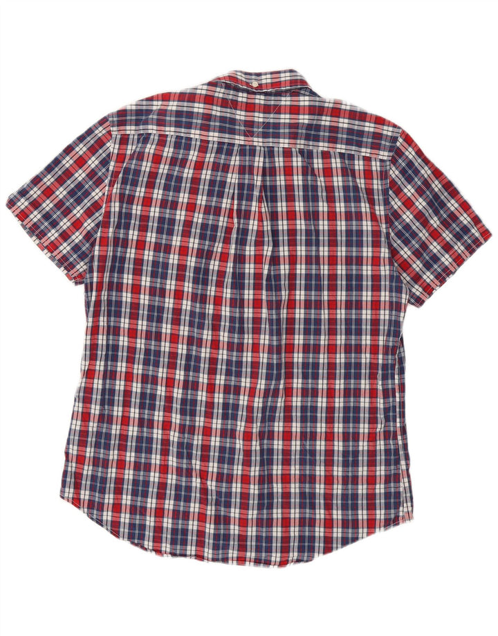 Ανδρικό κοντομάνικο Tommy Hilfiger Πουκάμισο προσαρμοσμένης εφαρμογής Μεγάλο μπλε καρό