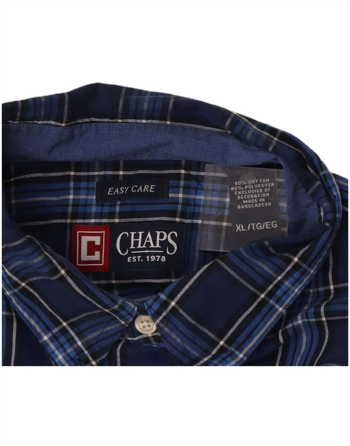 Chaps Ανδρικό πουκάμισο Easy Care XL Navy Blue Check Cotton