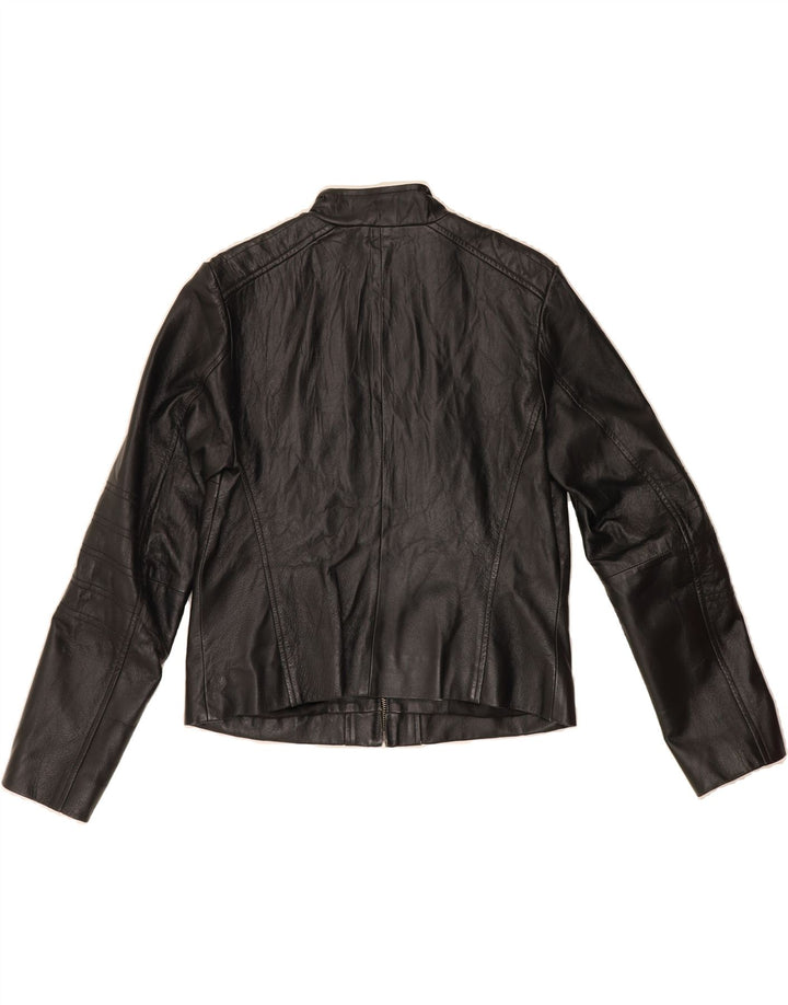 VINTAGE Womens Leather Jacket IT 46 Large Black Vintage Vintage and Second-Hand Vintage from Messina Hembry 
