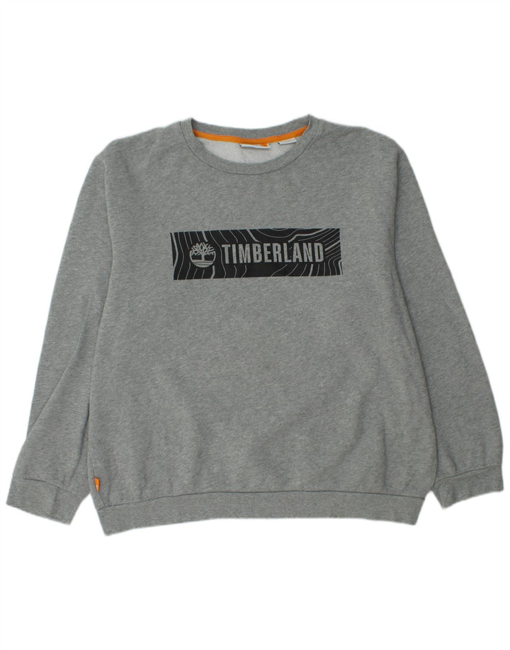 TIMBERLAND Mens Graphic Sweatshirt Jumper XL Grey Cotton