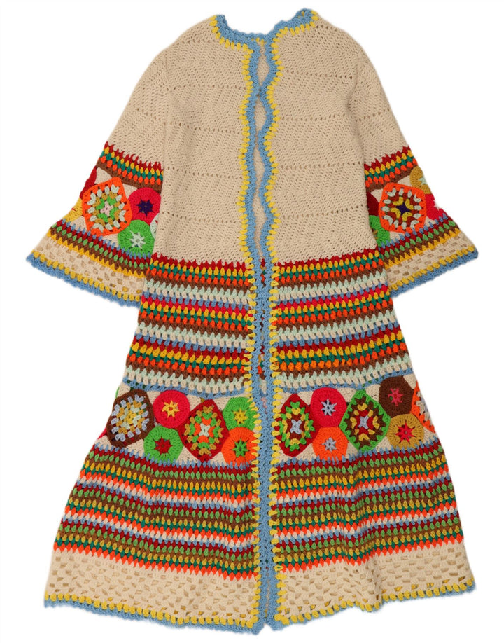 Vintage Γυναικείο Longline Cardigan πουλόβερ UK 12 Medium πολύχρωμο