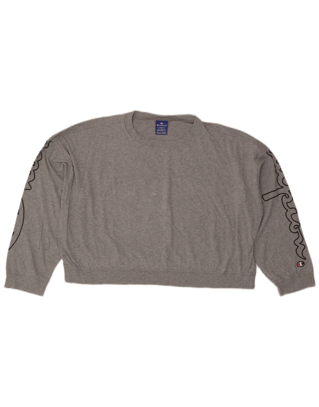 CHAMPION Γυναικεία Crop Graphic Oversized φούτερ Jumper UK 6 XS Grey