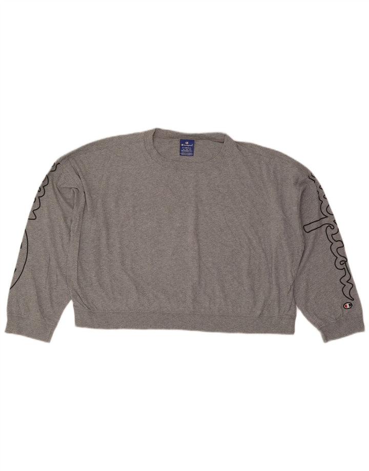 CHAMPION Γυναικεία Crop Graphic Oversized φούτερ Jumper UK 6 XS Grey