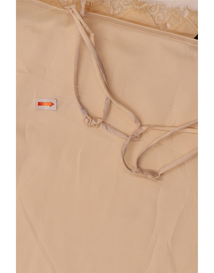 Benetton Womens Cami Top UK 12 Medium Beige Polyester