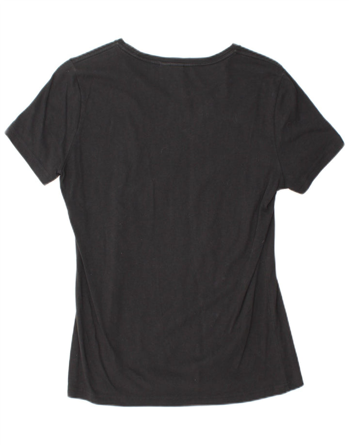 Γυναικείο γραφικό T-Shirt ADIDAS Top UK 12 Medium Black