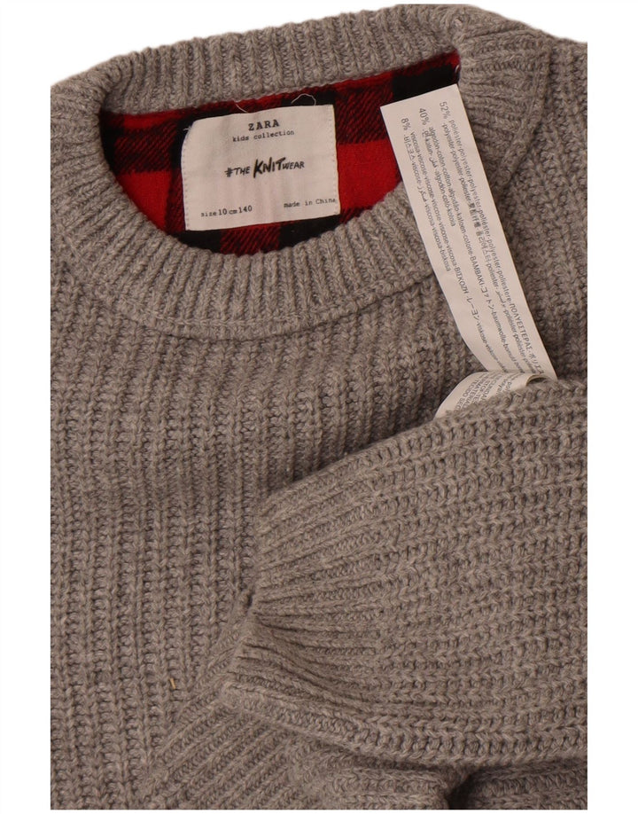 Πουλόβερ Zara Boat Neck Jumper 9-10 Years Grey Polyester