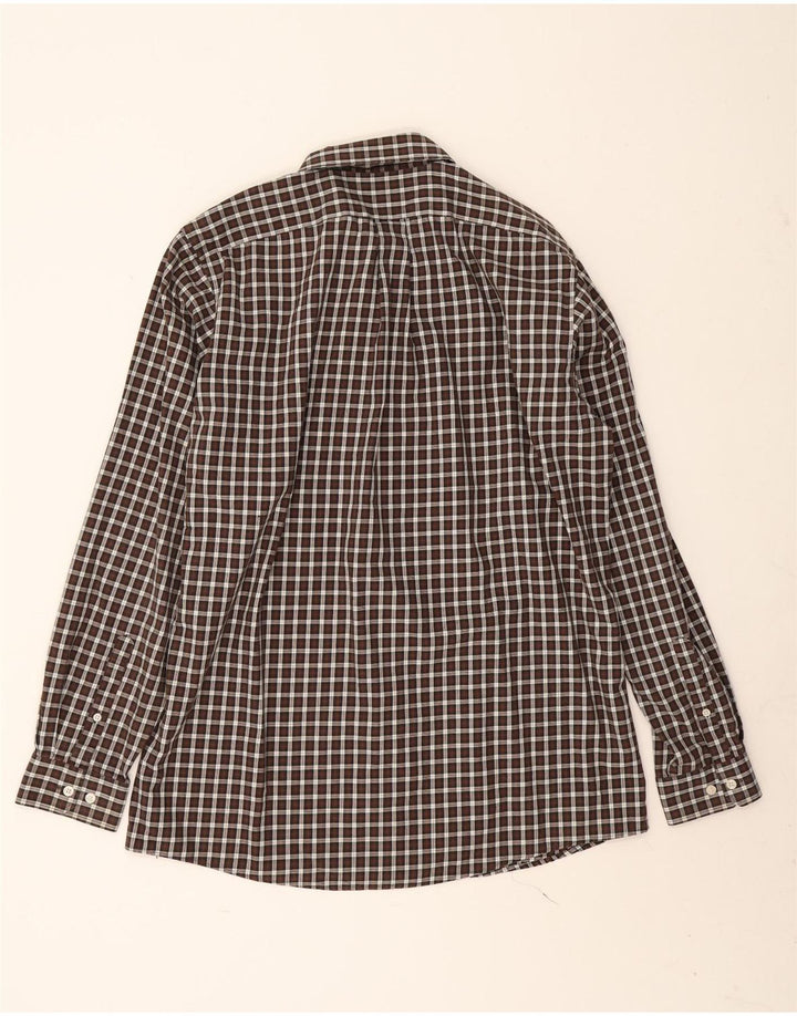 Eddie Bauer Ανδρικό ψηλό πουκάμισο Classic Fit μεγάλο καφέ βαμβακερό Gingham
