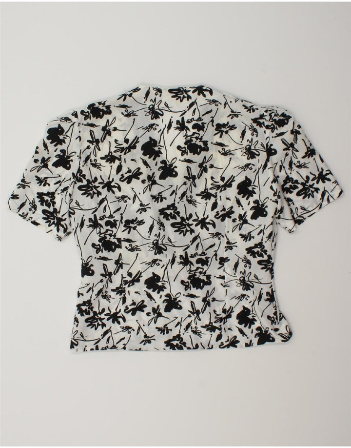 VINTAGE Womens Blouse Top IT 48 XL White Floral Polyester Vintage Vintage and Second-Hand Vintage from Messina Hembry 