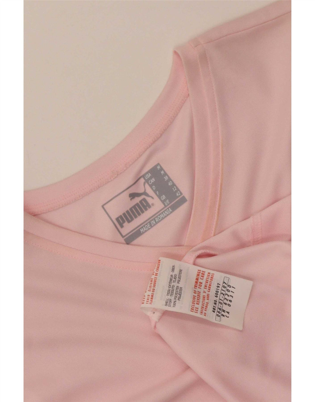 Puma Γυναικείο T-Shirt Top UK 12 Medium Pink Polyester