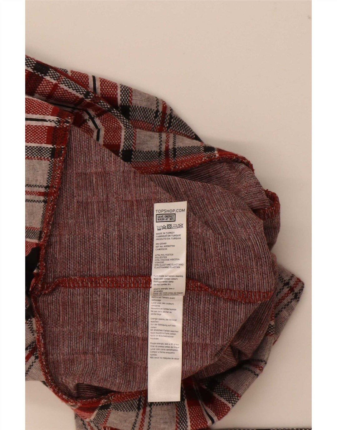 Topshop Γυναικεία γραφικά κολάν UK 8 Small Red Check Polyester