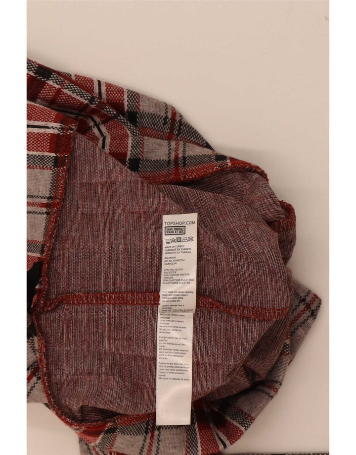 Topshop Γυναικεία γραφικά κολάν UK 8 Small Red Check Polyester