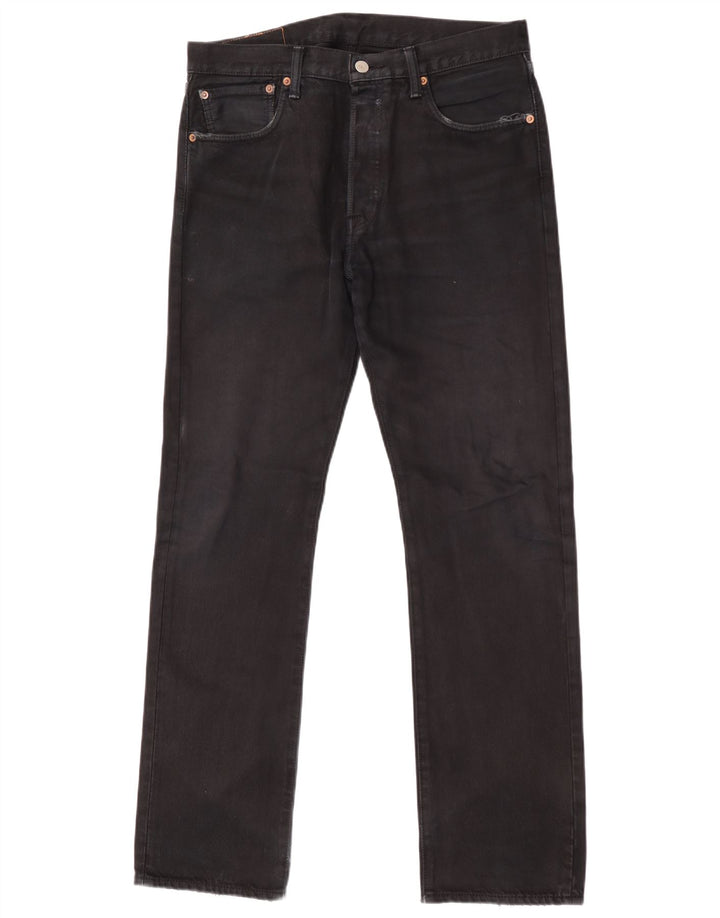 Levi's Mens 501 Straight Jeans W32 L32 Μαύρο βαμβακερό