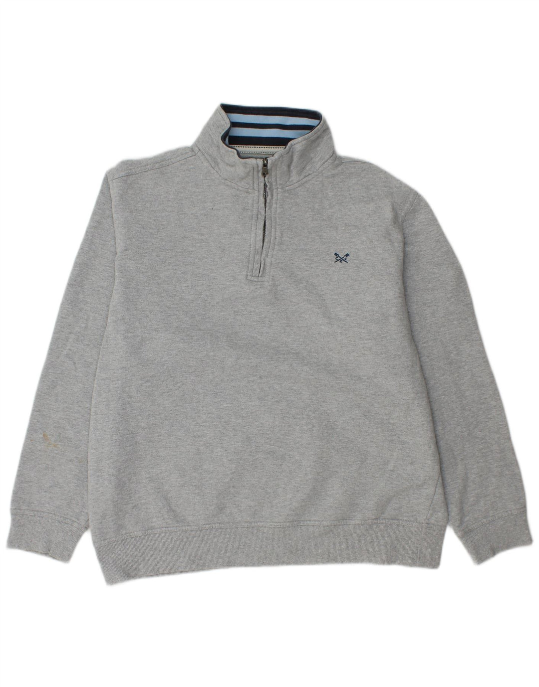 CREW CLOTHING Γυναικείο φούτερ με φερμουάρ Jumper UK 20 2XL Γκρι βαμβακερό