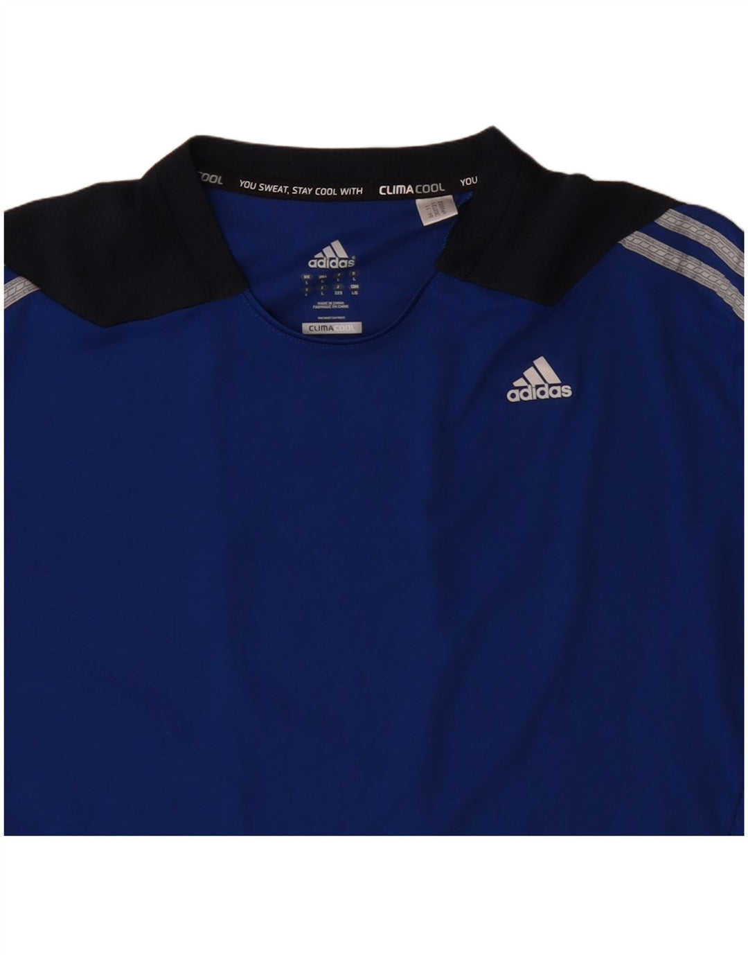 Ανδρικό μπλουζάκι ADIDAS Climacool Top Large Blue Colorblock Πολυεστέρας