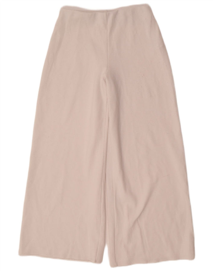 Zara Γυναικείο φαρδύ παντελόνι Casual Medium W30 L31 Λευκό Πολυεστέρας