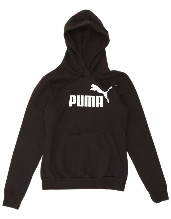 Puma Γυναικείο Γραφικό Hoodie Jumper UK 10 Small μαύρο βαμβακερό