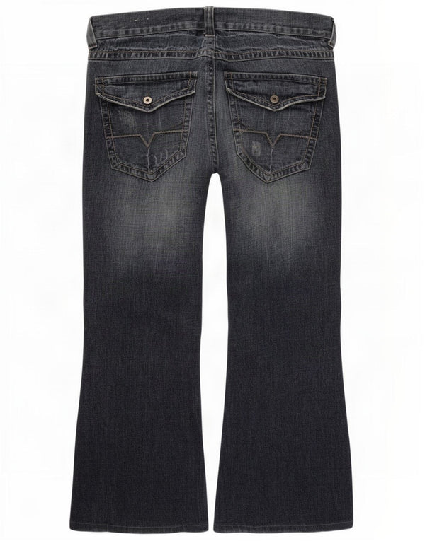 Guess Womens Rancho Distressed Bootcut Jeans W36 L30 Navy Blue Cotton
