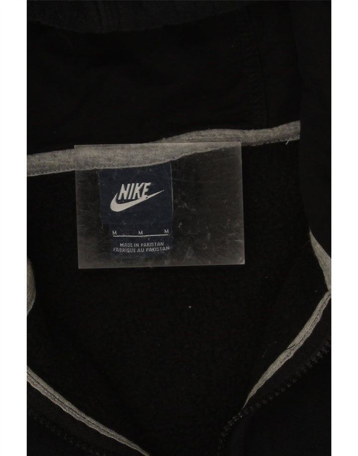 Ανδρικό πουλόβερ Nike με φερμουάρ, μεσαίο μαύρο βαμβακερό