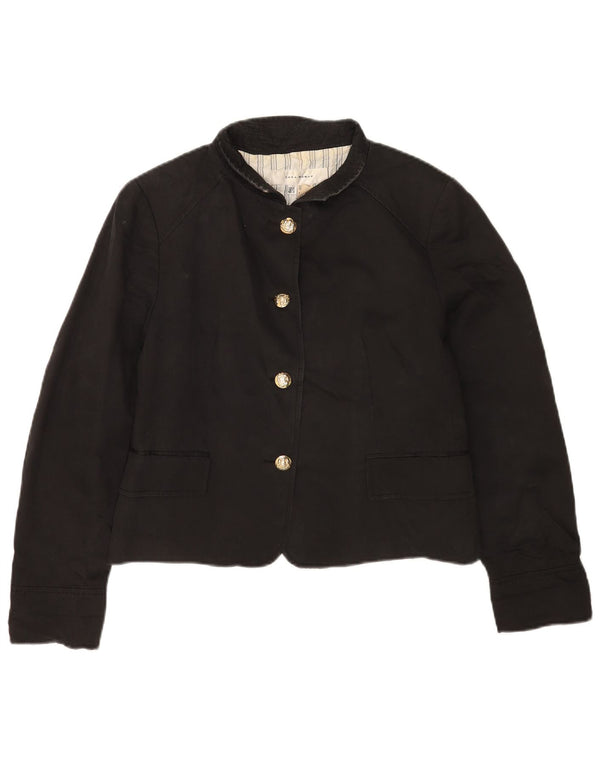 Zara Γυναικείο Crop Bomber Jacket UK 18 XL Μαύρο βαμβακερό