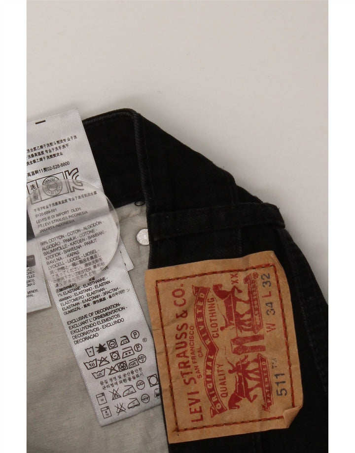 LEVI'S Ανδρικό 511 Slim Jeans W34 L32 Μαύρο βαμβακερό